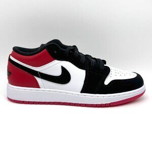 Air Jordan 1 Low Youth Black Toe Red White Sz 6Y / 7.5 Womens IB8970-106